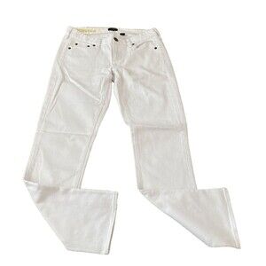 New J. Crew Stretch Matchstick Jeans Women Size 27S White Straight Leg Denim NWT